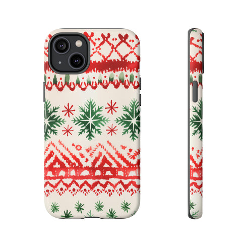 Watercolor Study of Christmas Patterns - Impact Resistant Phone Case iPhone 14 Plus Matte